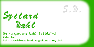 szilard wahl business card